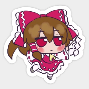 I draw the tiny chibi reimu hakurei / touhou memes Sticker